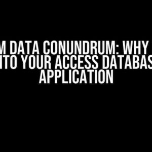 The Form Data Conundrum: Why It Won’t Insert into Your Access Database in .NET Application